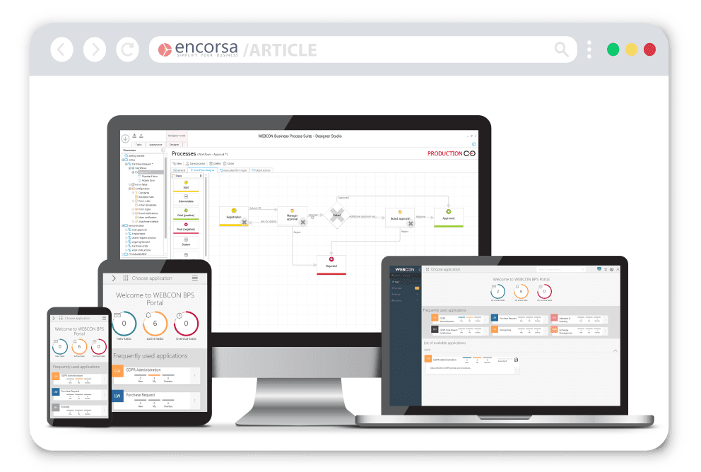 Accelerarea dezvoltării de aplicații software folosind platforma low-code WEBCON BPS - Encorsa